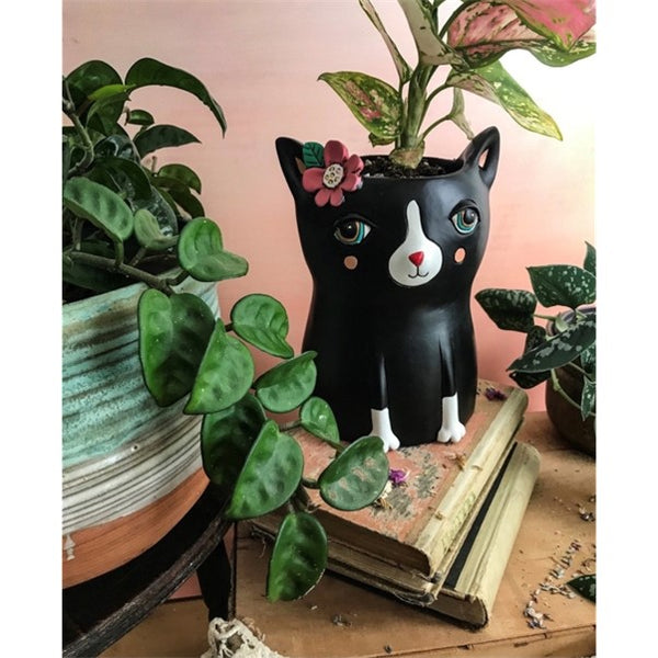 Baby Black Cat Planter by Allen Designs