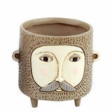 Baby Brown Hairy Jack Plant Pot by Artist Michelle Allen