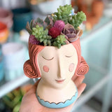 Baby Red Rose Planter by Artist Michelle Allen