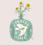 A painting by Michelle Allen featuring the design of the peace and sunshine clock.