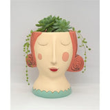 Rose Planter with Red Hair by Allen Designs