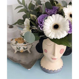 Rose Planter with Black Hair by Allen Designs