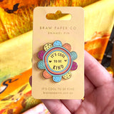 It's Cool to be Kind Enamel Pin Designed in Western Australia by Braw Paper Co