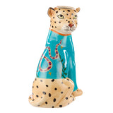 Blue Leopard Vase by Emporium