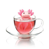 This relaxolotl is a charming axolotl shaped tea infuser ready to brew you the cosiest cup of tea