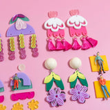 This kit includes enough materials for you to design and make 6-7 dangling earrings and 1-2 pairs of coloured studs.
