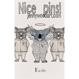 Kevin The Koala Enamel Pin. Handmade in Melbourne by Jenny Wood Art