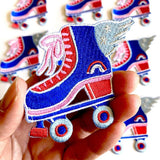 Retro Rollerskate Embroidered Patch