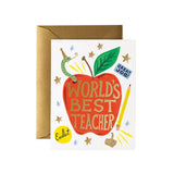 World's Best Teacher Greeting Card by Rifle Paper Co
