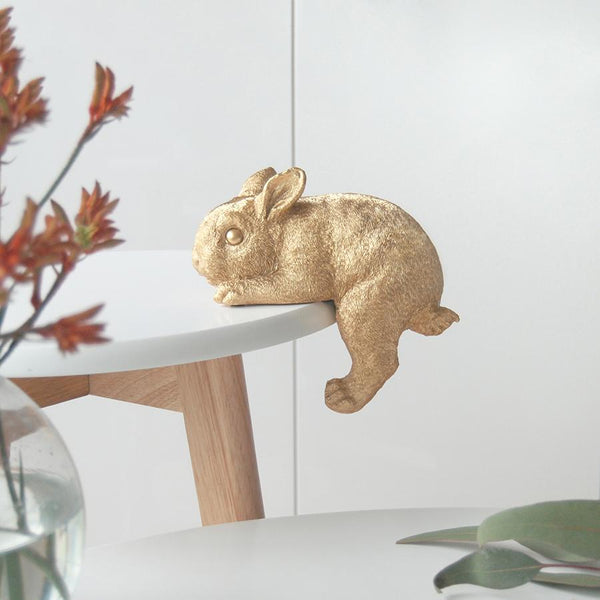 Gold Shelf Bunny by White Moose